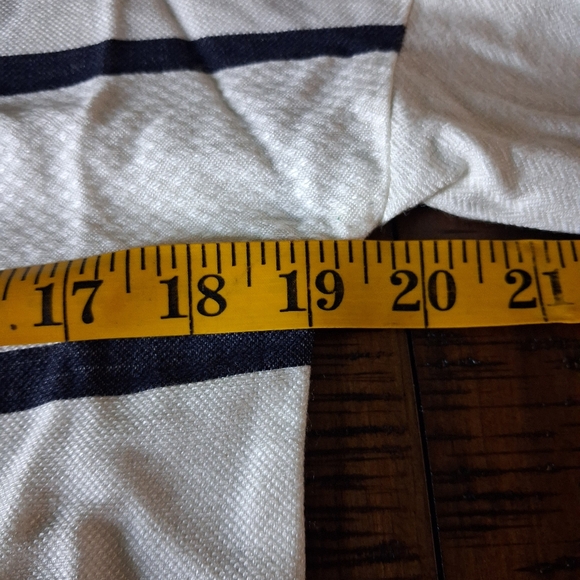 zara basic white with blue strips top - Picture 7 of 7